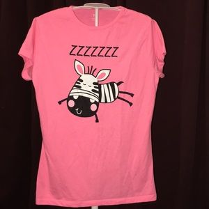 YD Pink “Sleeping Zebra” 🦓 Tee LOWEST PRICE